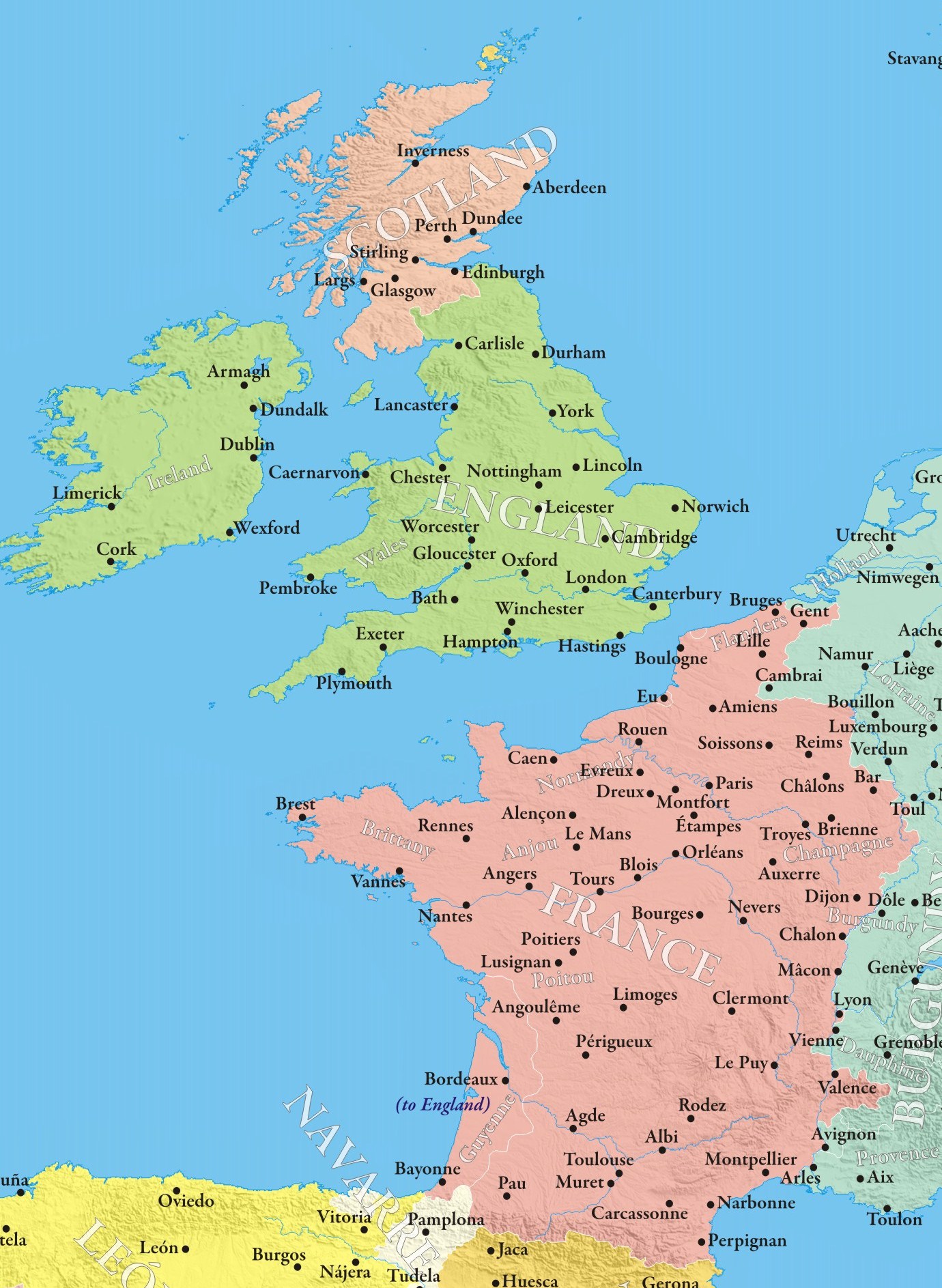 Map Of Scotland And England And France - Ashlan Ninnetta